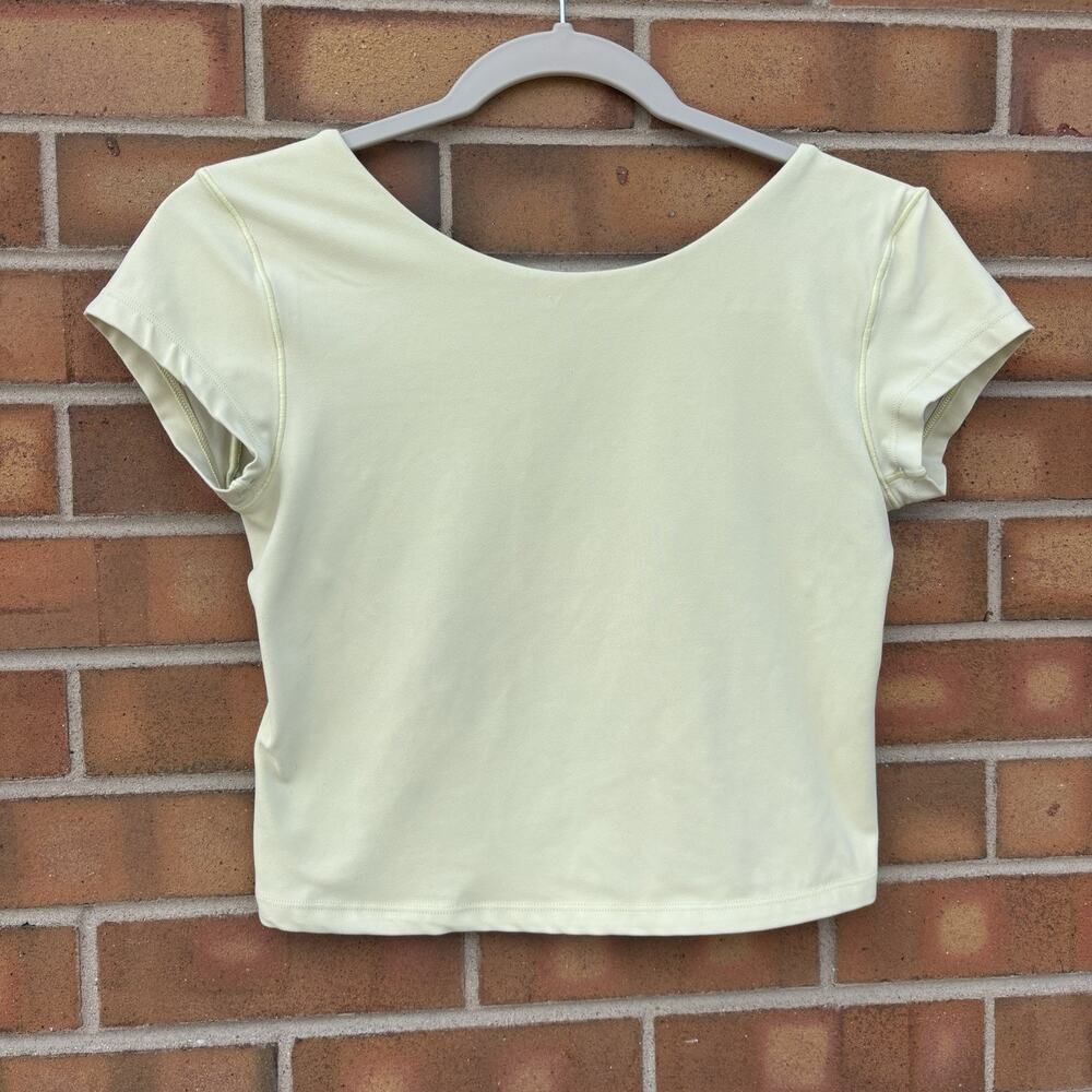 Offline By Aerie Light Yellow Womens M Open Back Athletic Short Sleeve T Shirt